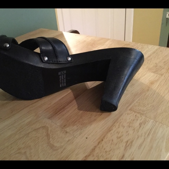 NEW rsvp Brazilian Leather Wooden Slides Black 7 - Picture 6 of 6